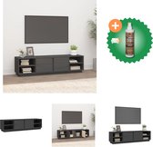vidaXL Tv-meubel 156x40x40 cm massief grenenhout grijs - Kast - Inclusief Houtreiniger en verfrisser