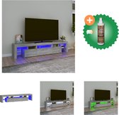 vidaXL Tv-meubel met LED-verlichting 200x36-5x40 cm grijs sonoma eiken - Kast - Inclusief Houtreiniger en verfrisser