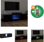 vidaXL Tv-meubel met LED-verlichting 120x30x35-5 cm zwart - Kast - Inclusief Houtreiniger en verfrisser