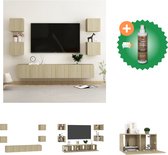 vidaXL 7-delige Tv-meubelset spaanplaat sonoma eikenkleurig - Kast - Inclusief Houtreiniger en verfrisser