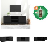 vidaXL Tv-meubel 102x35x36-5 cm bewerkt hout zwart - Kast - Inclusief Houtreiniger en verfrisser