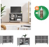 vidaXL Tv-meubel 69-5x30x50 cm bewerkt hout grijs sonoma eikenkleurig - Kast - Inclusief Houtreiniger en verfrisser