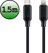 USB C Lader Kabel Geschikt voor iPhone - USB C naar Lightning Kabel - Lightning USB Kabel - 1.5 meter - Zwart