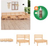 vidaXL 10 delige Loungeset massief grenenhout Tuinset Inclusief Houtreiniger en verfrisser