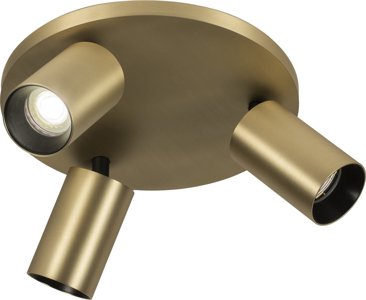 Lumidora Opbouwspot 74874 3 Lichts GU10 Goud Messing Metaal Badkamerlamp IP21 ⌀ 25 cm
