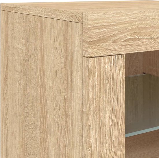 Buffet avec éclairage LED vidaXL 162 x 37 x 67 cm, couleur chêne Sonoma