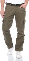 TIMEZONE Heren Cargo Broek Broeken BenitoTZ comfort/relaxed Fit Olijf 32W / 36L Volwassenen Herenbroek Riem