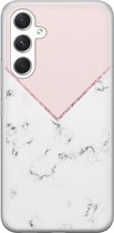 Leuke Telefoonhoesjes - Hoesje geschikt voor Samsung Galaxy A54 - Marmer roze grijs - Soft case - TPU - Marmer - Roze