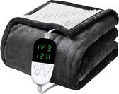 Klikklak Elektrische deken - Warmtedeken - Bed verwarming - Elektrische bovendeken - 150 x 130 cm - 1 persoons - Kleur: Antraciet - Warmte verstelbaar - Automatisch uitschakelen tot 3 uur - Energiezuinig