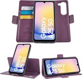 Geschikt voor Samsung Galaxy A25 - Book Case Hoesje - Uitneembaar Hoesje - Magnetische Sluiting - Portemonnee Paars