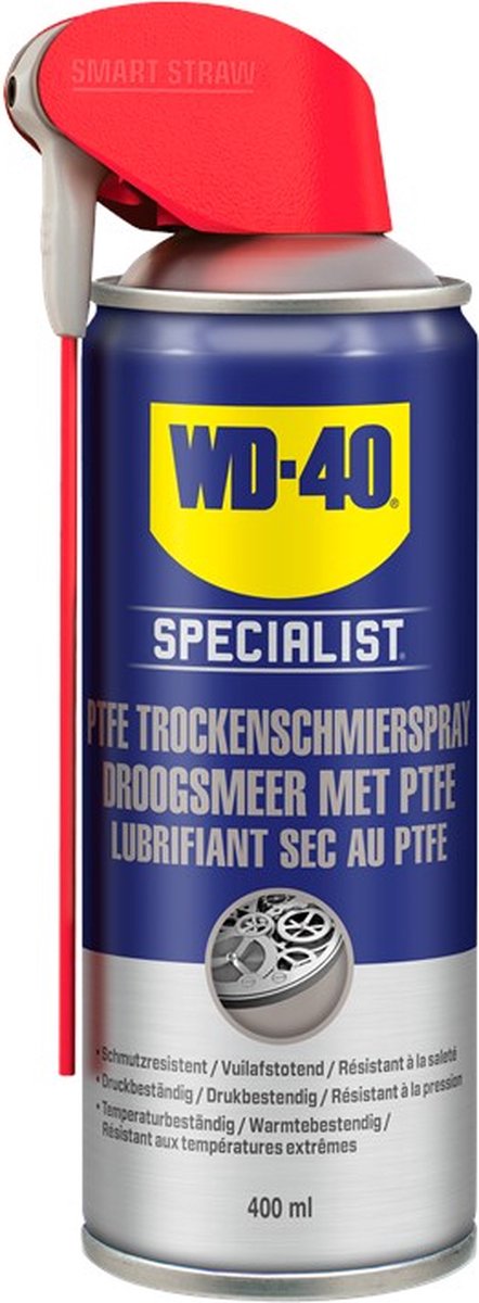 WD-40 Specialist® Droogsmeerspray met PTFE - 400ml - Teflon Spray - Smeermiddel - Beschermt effectief tegen dagelijkse slijtage - WD-40