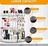 Make-up organizer 360 graden roterende cosmetische organisatoren, 7 verstelbare niveaus Make-up organisatoren met grote capaciteit Transparant en opslag