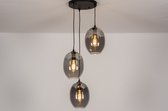 Lumidora Hanglamp 73954 - DRUP - 3 Lichts - E27 - Zwart - Grijs - Metaal - ⌀ 49 cm