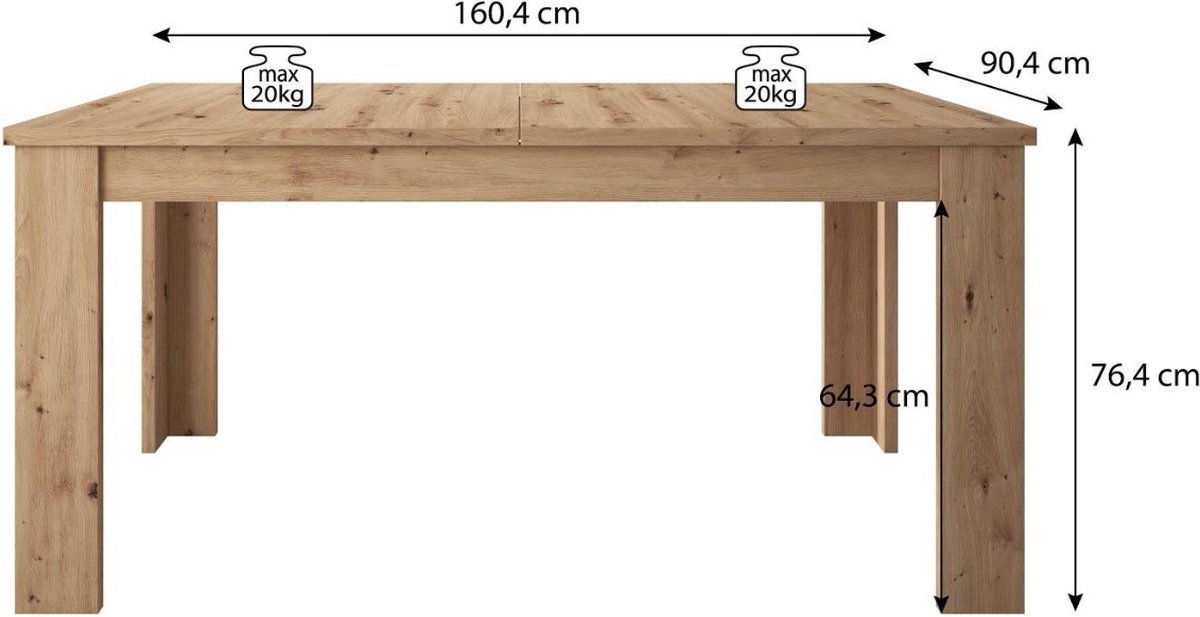 Uittrekbare tafel, massief notenhout en fineer, sanara notenhout Am.Pm | La Redoute