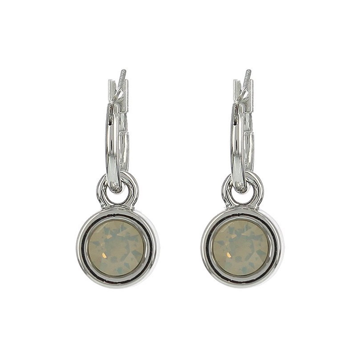 Biba Oorhangers zilver met steen Grey Opaal