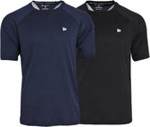 2-Pack Donnay - Sport T-shirt (André) - Multi Sportshirt - Heren - Navy/Black (914) - maat 3XL