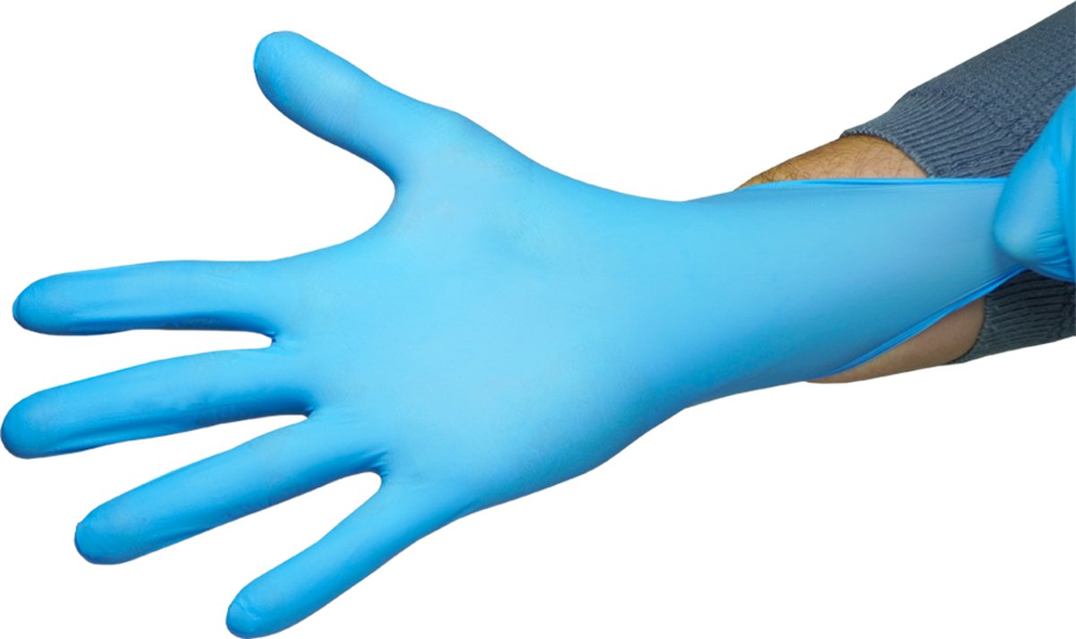Wegwerp Handschoenen - Maat L - Nitril handschoen - Poedervrij - Blauw - 100 stuks