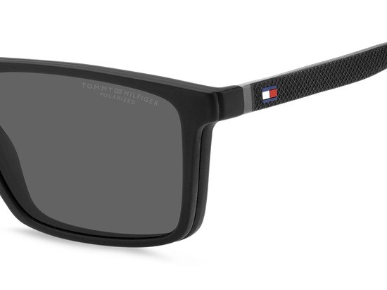 Tommy Hilfiger Th 2086/Cs Rechthoekig Kunststof Montuur met Polariserend Clip-on Heren Zonnebril van Tommy Hilfiger — afbeelding 3