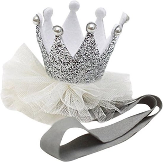 CHPN - Haarbandje - Haarkroontje - Kroontje - Zilver - Meisjes - Haar accessoire - Kroon - Verjaardag - Cadeautje - Haar accessoire - Accessoires