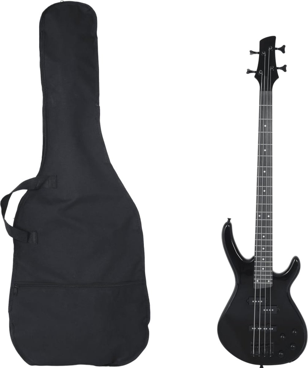 vidaXL - Basgitaar - voor - beginners - elektrisch - met - tas - 4/4 - 46" - zwart