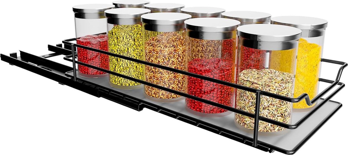 Kruidenrek - Uitschuifbaar - Kast organizer - Keuken accesoires - 11,8 cm x 26,4 cmx 5,6 cm - Comfort