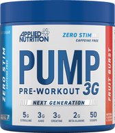 Applied Nutrition - Pump 3G ZERO - Pompe pré-entraînement sans caféine - Saveur Fruit Burst - 50 portions