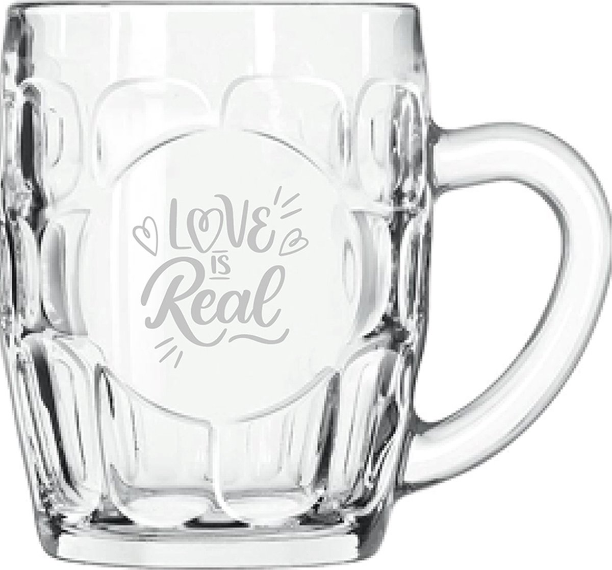Gegraveerde Bierpul 55cl Love is real - valentijnsdag - valentijn
