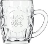 Gegraveerde Bierpul 55cl Love is real - valentijnsdag - valentijn