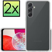 Hoes Geschikt voor Samsung A15 Hoesje Cover Siliconen Back Case Hoes - Transparant - 2x