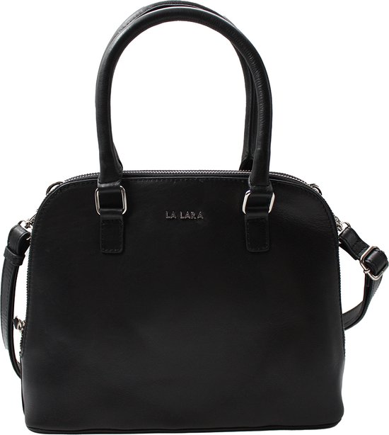 La Lara - De Audrey Handbag - Zwart/Black - Handtas - Tassen - Leer - Leren tas