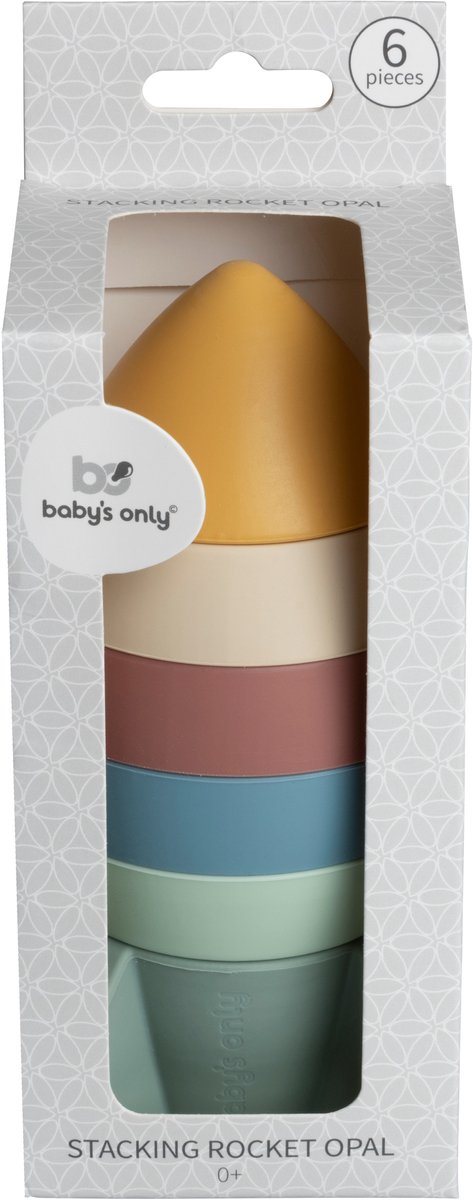 Baby's Only Siliconen stapelraket - Stapeltoren - Stapelbekers - Baby speelgoed - Opal - Baby cadeau van Baby's Only — afbeelding 2