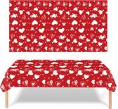Valentijn Decoratie Tafelkleed Hartjes tafel Kleed Feest Versiering Rood Huwelijks Decoratie 137*274 cm - 2 Stuks