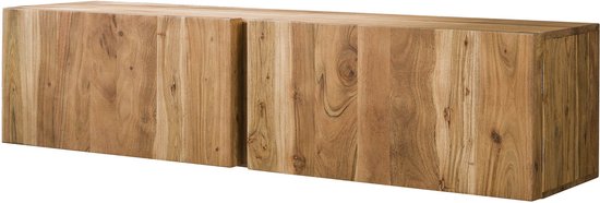Acacian Block - TV-meubel - massief acacia - 2 deuren - 2 schappen - ophangbaar