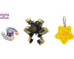 Happy Trendz® 3 stuks spinners - fidget toys 3 pcs - pakket - must have 2024 - decompress antistress toys spinners - best price set of 3 - anti stress toys adhd add . anti stress toys set 3 stuks