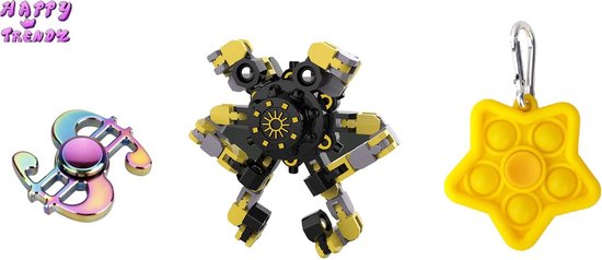 Happy Trendz® 3 stuks spinners - fidget toys 3 pcs - pakket - must have 2024 - decompress antistress toys spinners - best price set of 3 - anti stress toys adhd add . anti stress toys set 3 stuks