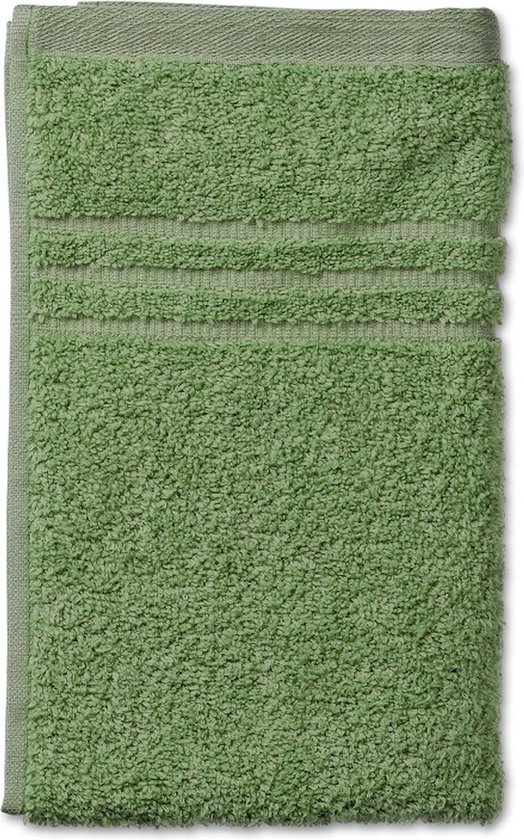 Kela Badkamer - Leonora Gastendoek Moss Green 30x50 cm Set van 3 Stuks - Kunststof - Groen