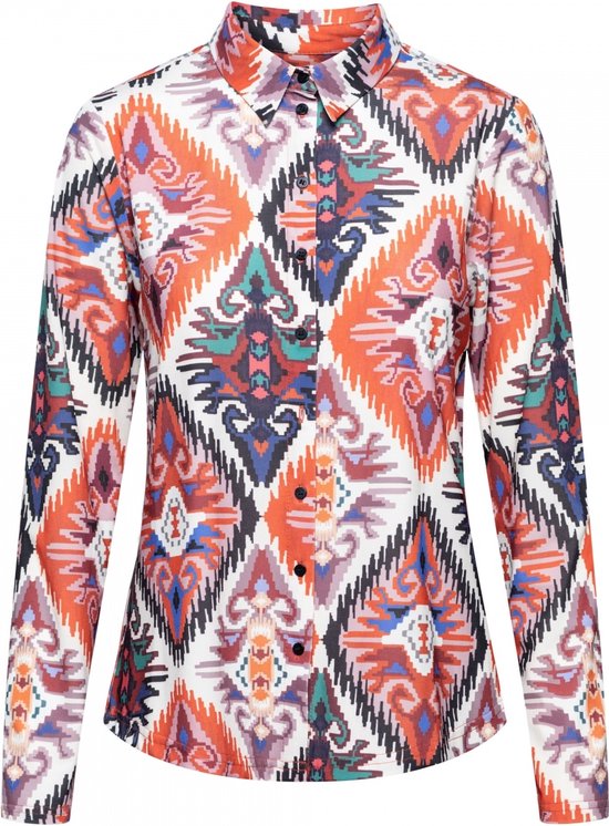 &Co Women blouse Lotte big Ikat - Navy multi