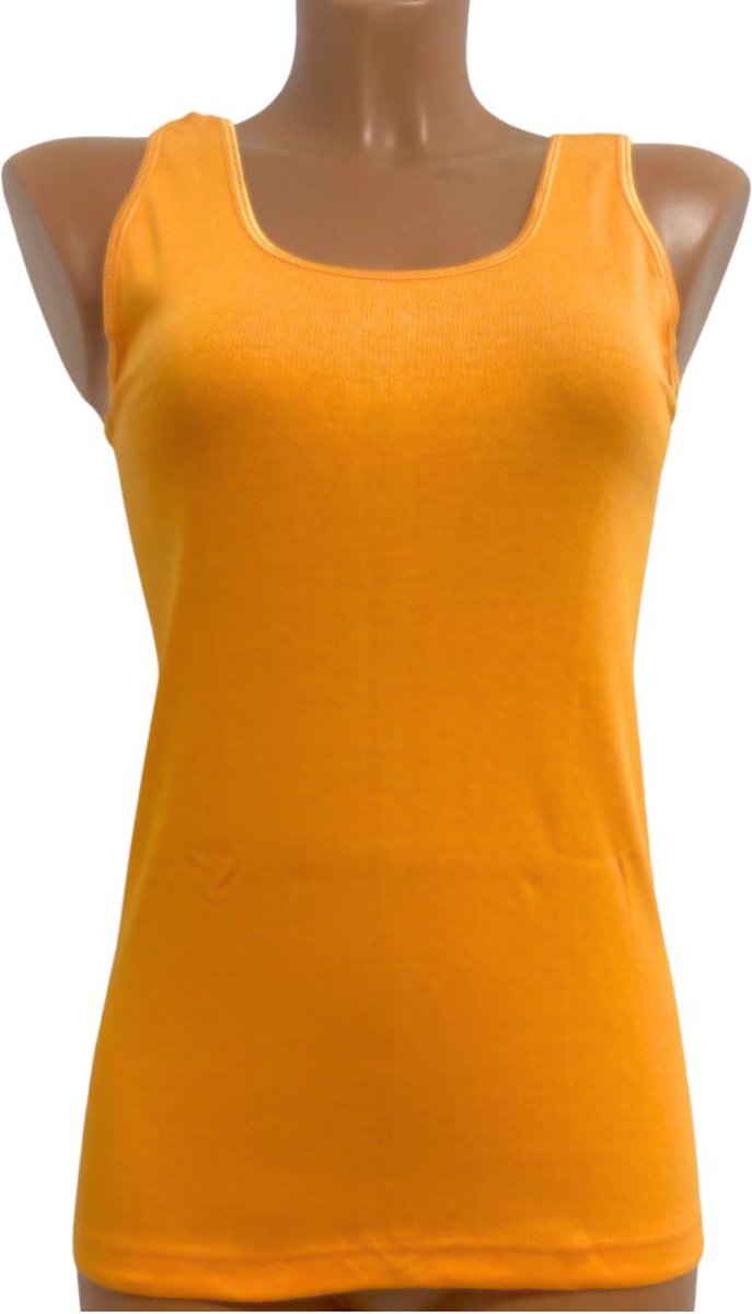 2 Pack Top kwaliteit dames hemd - 100% katoen - Oranje - Maat M