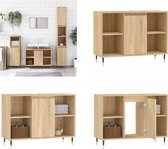 vidaXL Badkamerkast 80x33x60 cm bewerkt hout sonoma eikenkleurig - Badkamerkast - Badkamerkasten - Badkamer Kast - Badkamermeubilair