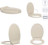 vidaXL Toiletbril soft-close ovaal abrikooskleurig - Toiletbril - Toiletbrillen - Wc-bril - Wc-brillen