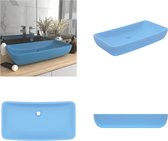 vidaXL Wastafel rechthoekig 71x38 cm keramiek mat lichtblauw - Luxe Wasbak - Luxe Wasbakken - Keramische Wastafel - Keramische Wastafels