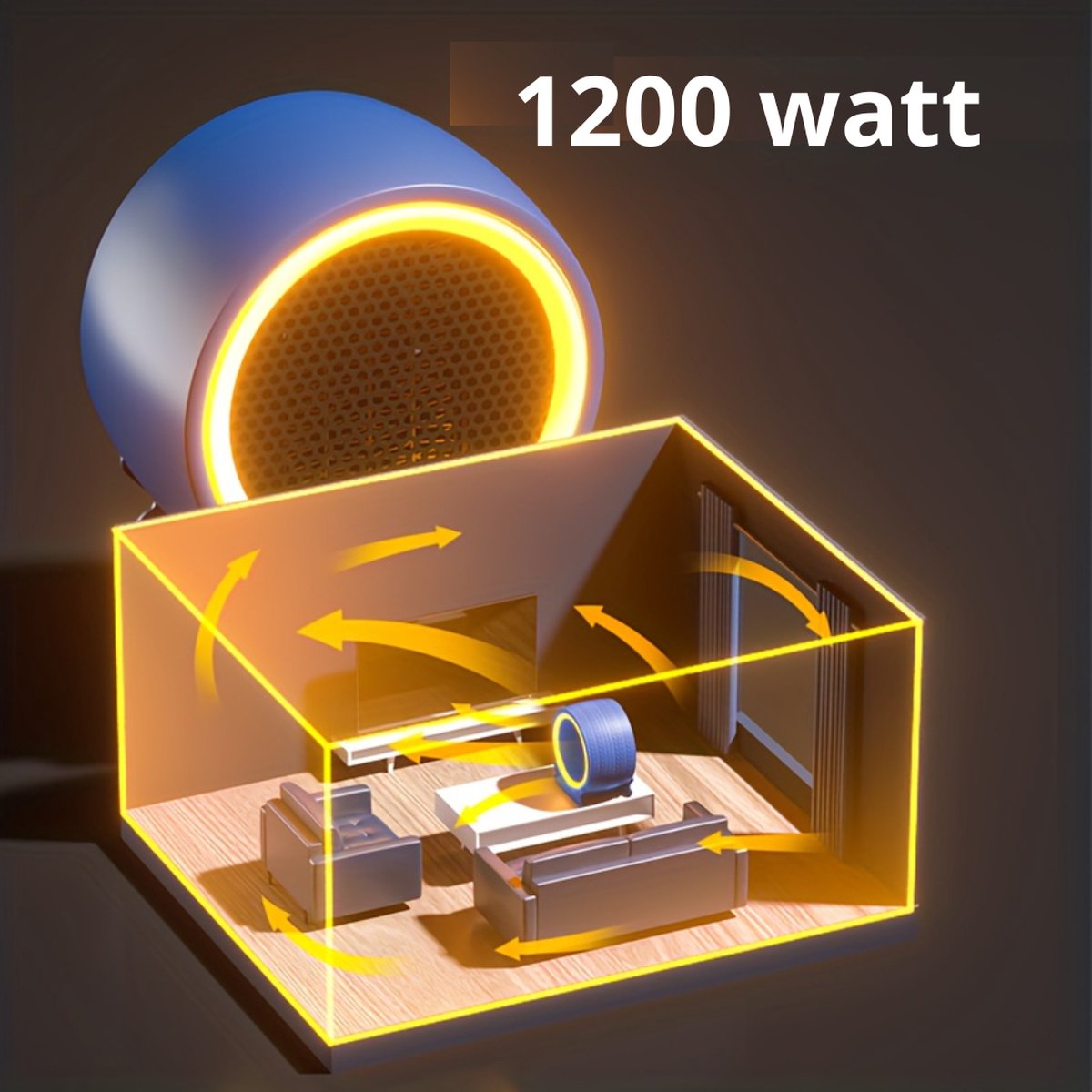 Nivard Elektrische Kachel - Haard - Heater - Mini Kachel - Ventilator Kachel - Zwart – foto 3