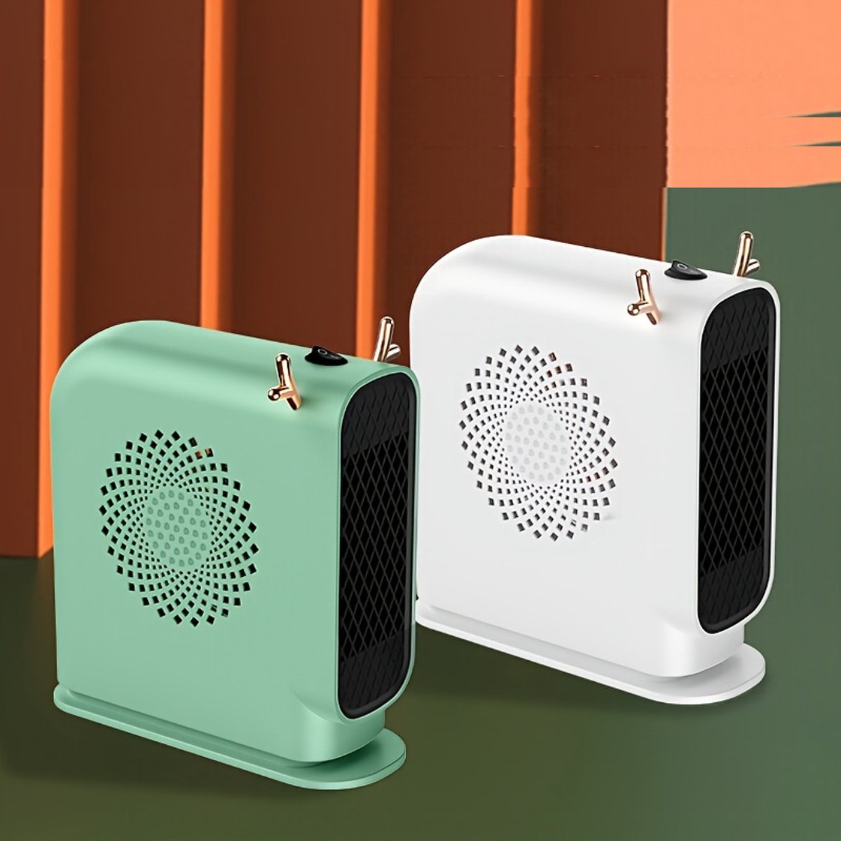 Nivard Elektrische Kachel - Haard - Heater - Mini Kachel - Bureau - Groen – foto 5