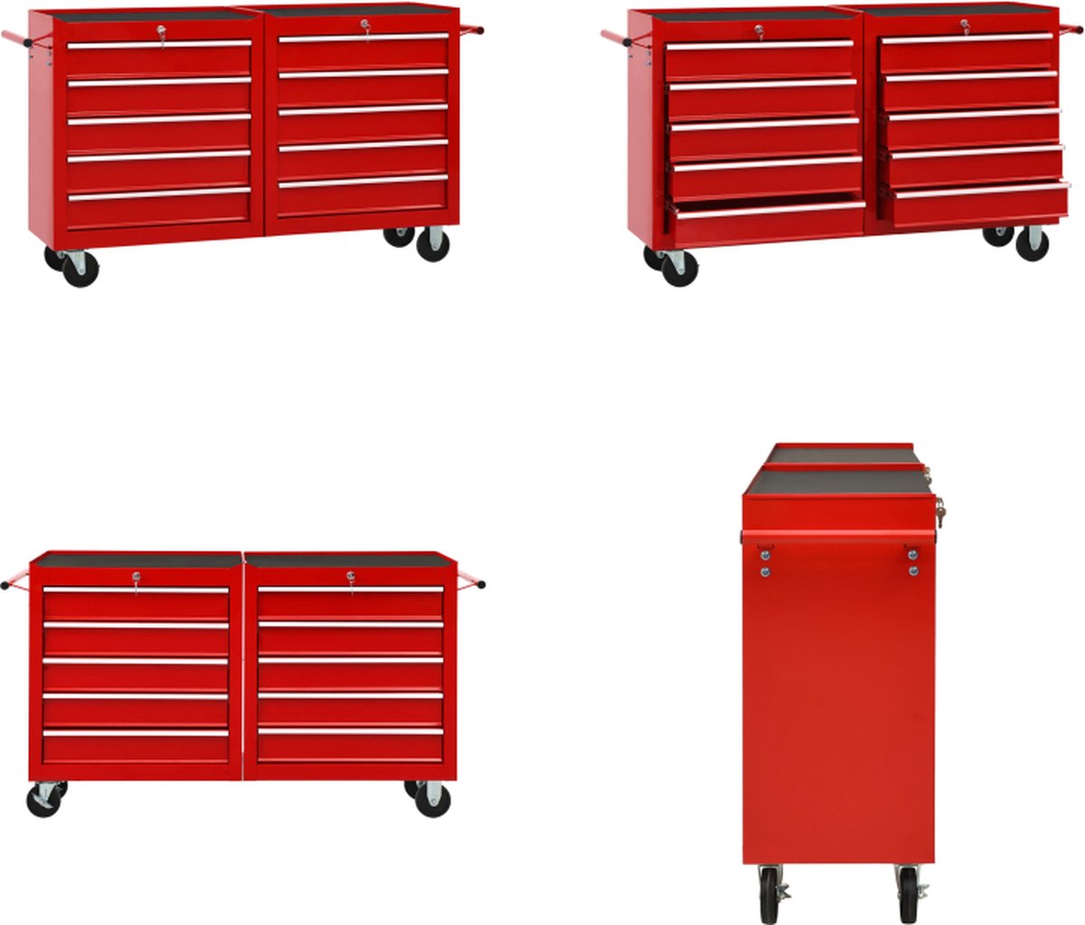 FAE Chariot à outils avec 14 tiroirs Acier Rouge - Maison