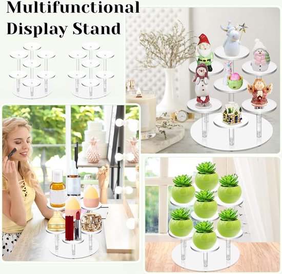 Présentoir en Acryl transparent à 7 niveaux, support pour vernis à ongles, organisateur, supports de marches pour figurines, bijoux, cupcakes, rouge à lèvres, vernis à ongles, épices