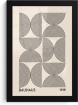 Fotolijst inclusief poster - Posterlijst 20x30 cm - Posters - Bauhaus - Vintage - Modern - Zwart - Art - Foto in lijst decoratie - Wanddecoratie woonkamer - Muurdecoratie slaapkamer