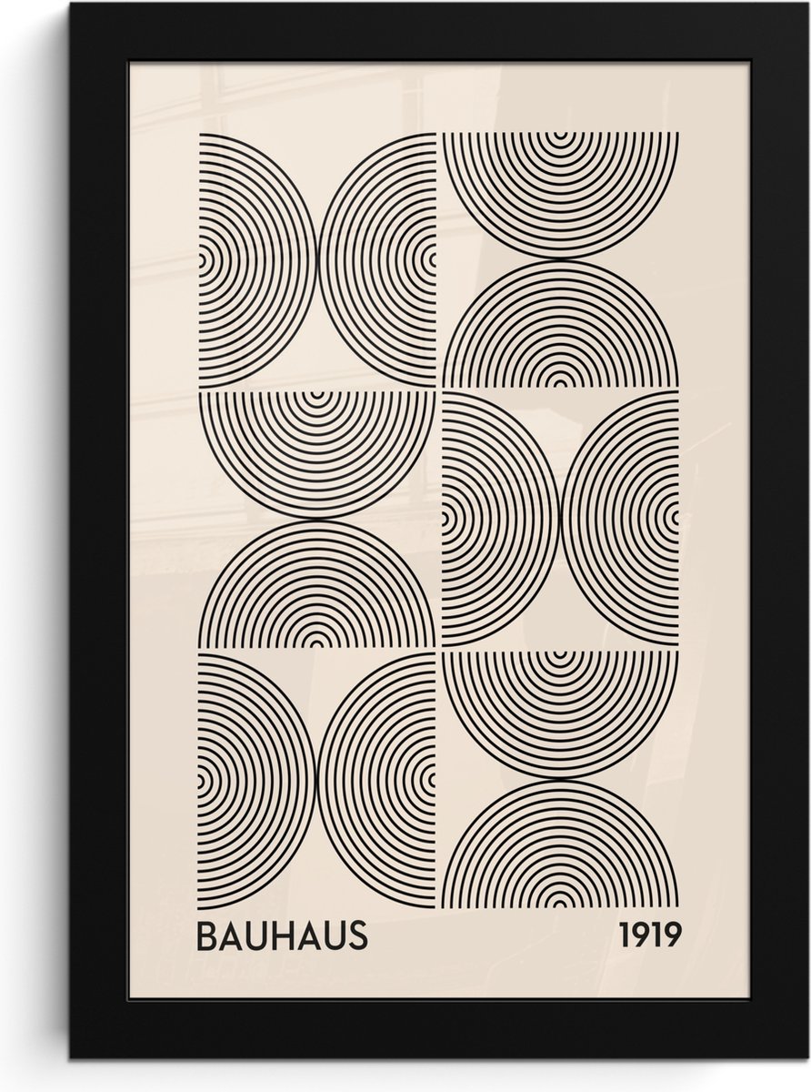 FrameYourWall Poster in lijst - Fotolijst 20x30 cm - Posters - Bauhaus - Vintage - Modern - Zwart - Art - Posterlijst zwart - Decoratie - Wanddecoratie woonkamer - Muurdecoratie slaapkamer