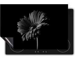 Chefcare Inductie Beschermer Rode Gerbera Bloem - Zwart Wit - 58,3x51,3 cm - Afdekplaat Inductie - Kookplaat Beschermer - Inductie Mat