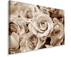 Schilderij - Rozen in Sepia, 4 maten, wanddecoratie