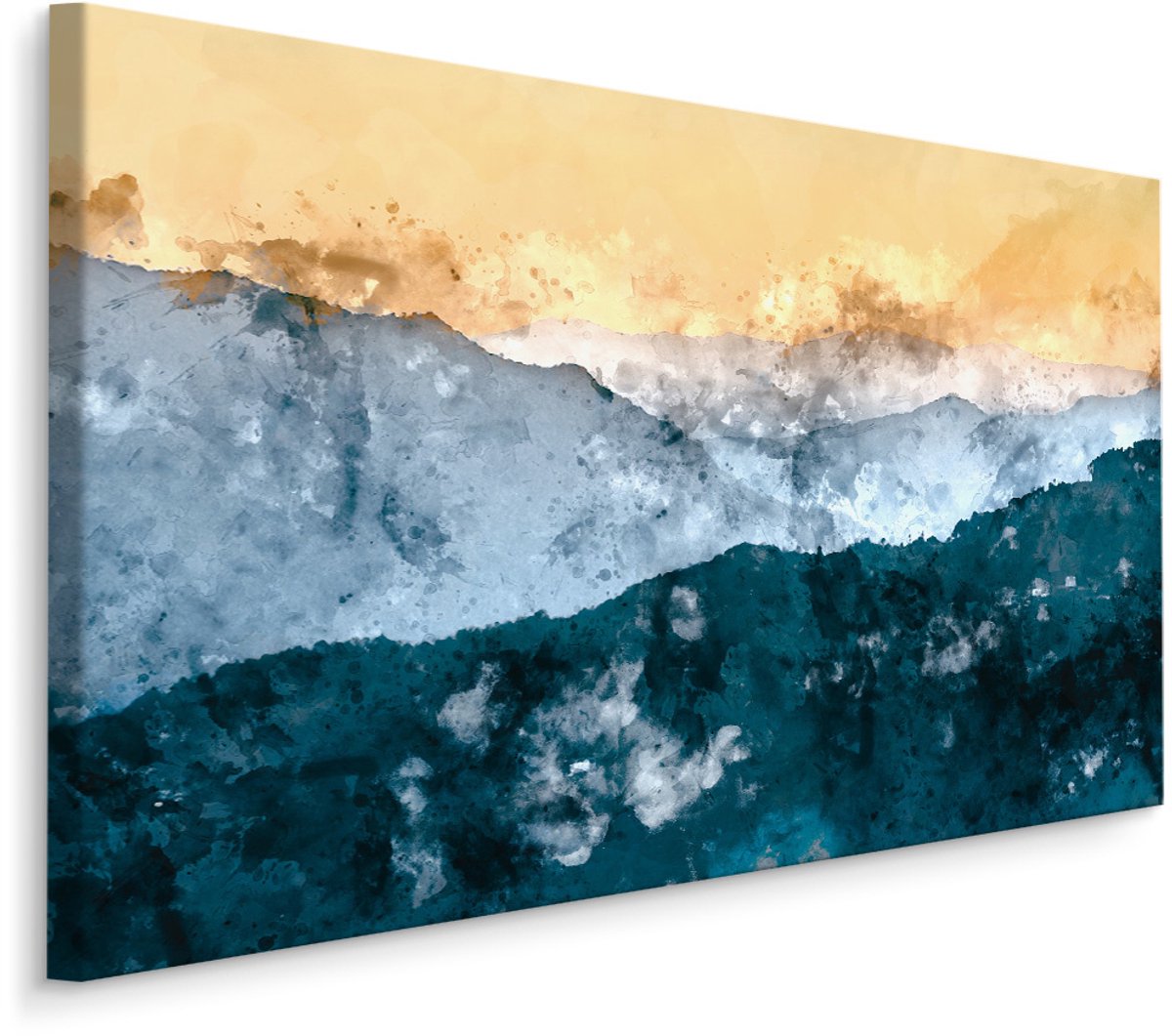 karo-art Schilderij - Abstract berglandschap, print op canvas, premium Multikleur